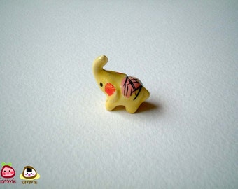 Little Yellow Ceramic Elephant: mini animal, ceramic animal, tiny animal, small animal, little animal, miniature animal, iammie, lammie