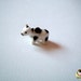 Miniature White and Black Ceramic Cow, ox, porcelain animal, small cow, tiny animal, small animal, mini cow, farm, iammie, lammie