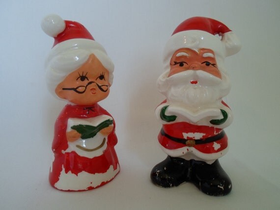 vintage ceramic lefton mr and mrs santa claus salt and pepper vintage ceramic lefton mr and mrs santa claus salt and pepper