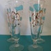 vintage retro mid century modern set of four Atomic Era Boomerang Pilsner glasses