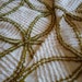Vintage Chenille Bedspread Cottage Chic Shabby Chic Green and White The size is about 90" by 100"