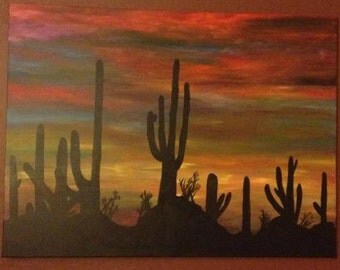 Colorful Abstract Cactus Painting