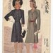 Vintage McCall Dress Pattern, 1941, Size 12 Bust 30, Uncut