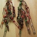 Clip On Earrings-Tangerine and Green Ladder Ribbon