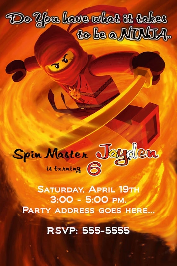 Items similar to Ninjago Invitation - Printable Ninjago ...