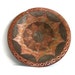 ETCHED COPPER bowl FOOTED Handmade Fish skin pattern Antique serving tray old platter Vintage etching crafts metal dish