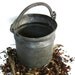 Super rustic PRIMITIVE COPPER PAIL antique wrought iron handle bucket Old metal scuttle crafts hanging pot cottage farm ranch display