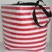 Red Stripe Large With interior pockets monogrammed oilcloth