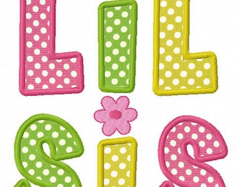 Instant Download Big sister and Little sister Applique Machine Embroidery Design NO:1138