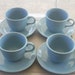 Vintage Fiestaware Periwinkle Blue Set of 4 Cups and Saucers