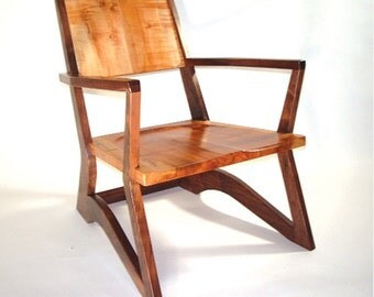 Modern Wood Chair, walnut and maple