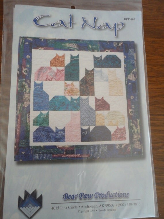 Cat Nap quilt sewing pattern 40x40