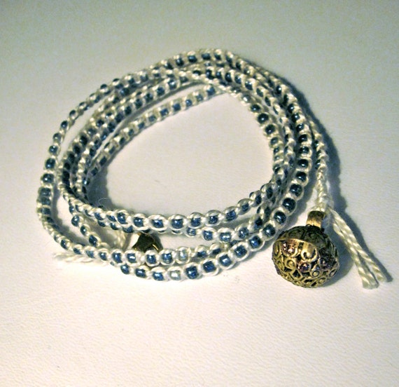 Crystal Clear Blue Wrap BraceletNecklace