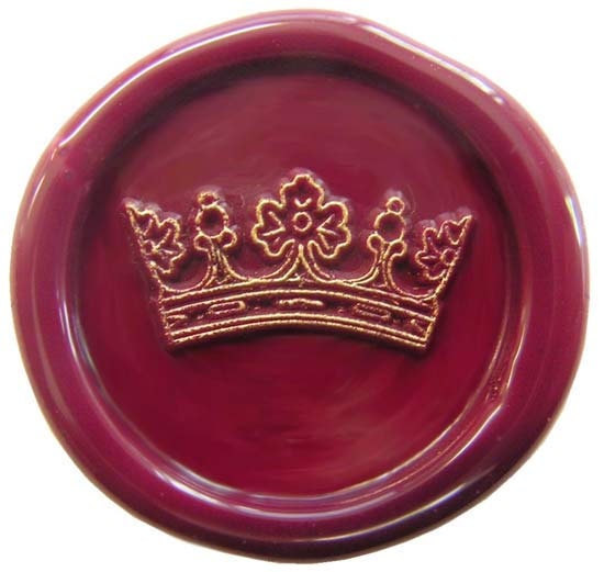 Seal Wax Symbol Stamp: Royal Lily Crown Unicorn Om by ExlibrisArte