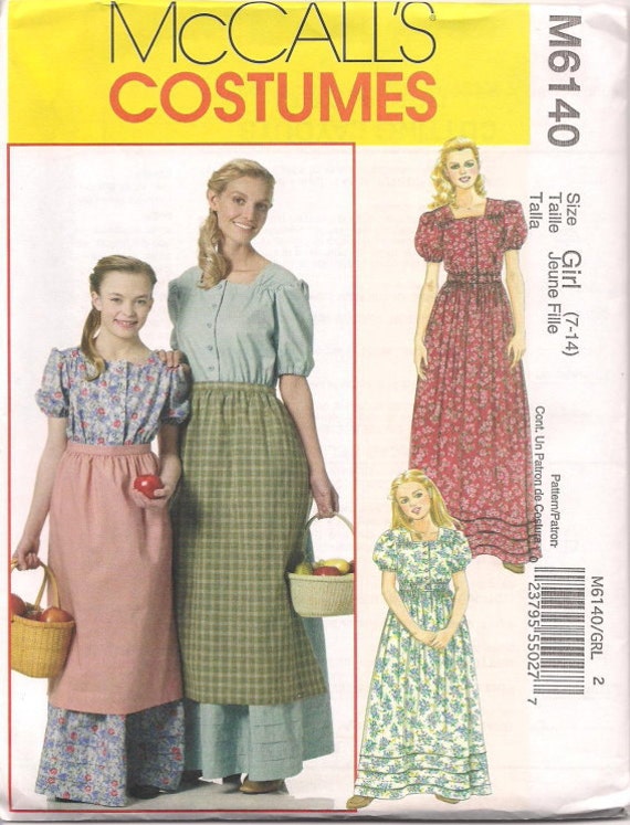 M6140 McCalls Sewing Pattern NEW Uncut Pioneer Dresses