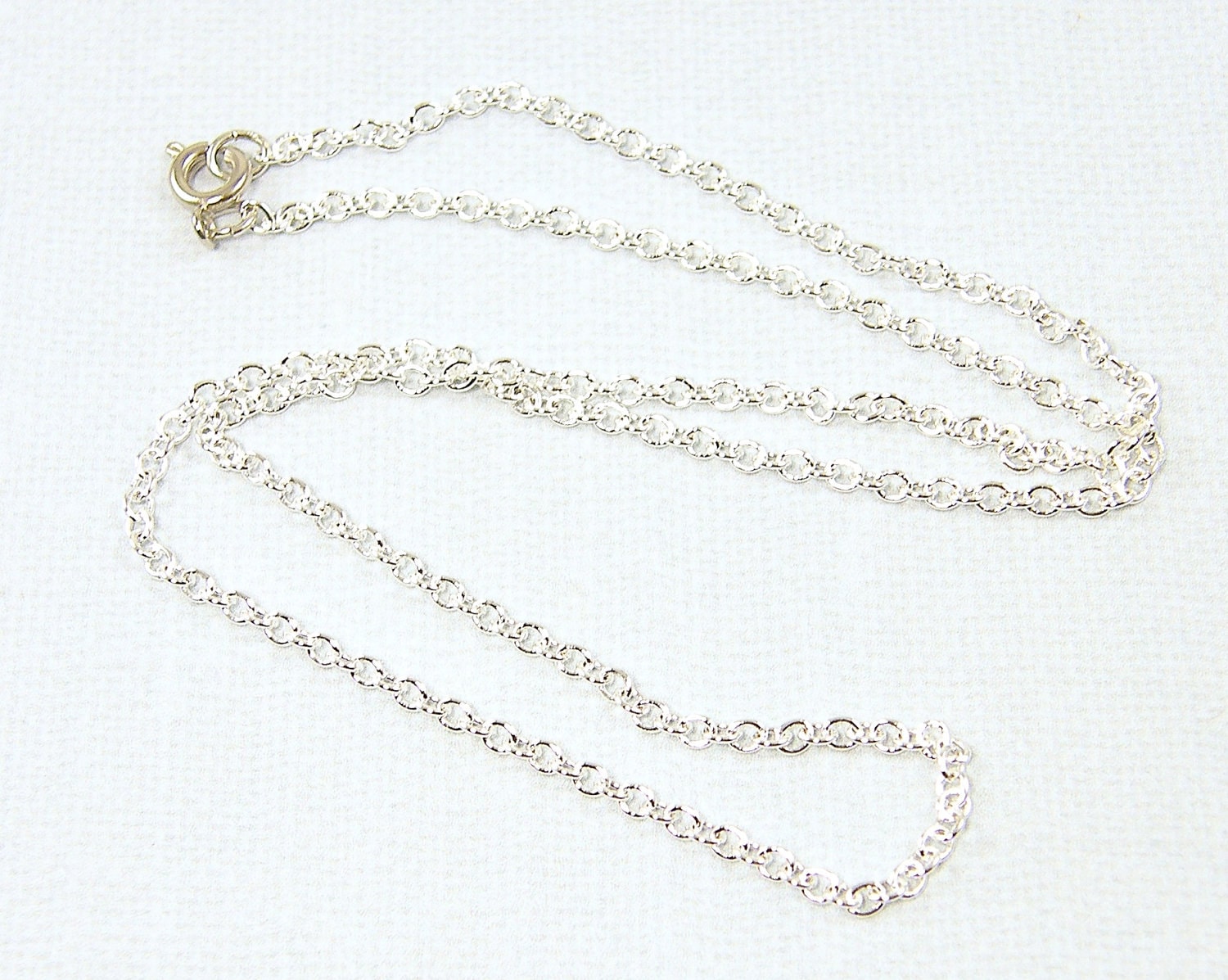 Silver Chain 30 Inch Necklace Small Link Silver Plated Cable