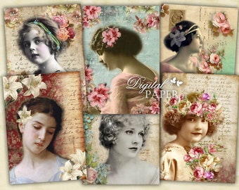 Victorian French background digital collage by bydigitalpaper