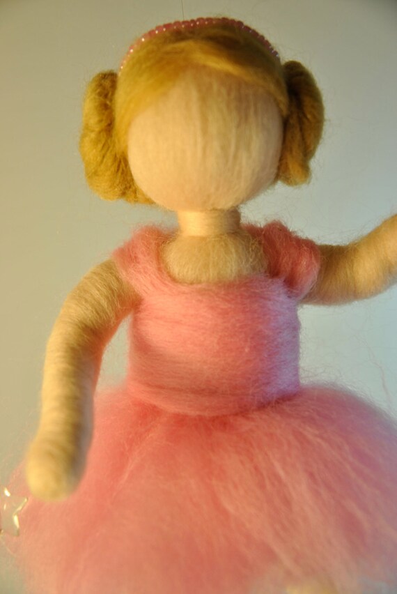 Waldorf inspired needle felted doll mobile Ballerina