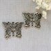2 Large Antique Silver Butterfly Connector/Links