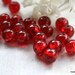 8 mm Red Glass Crackle Beads