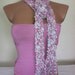Pink,white,silver scarf with fringes