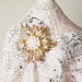 vintage 1980s napier gold tone flower with pearls brooch