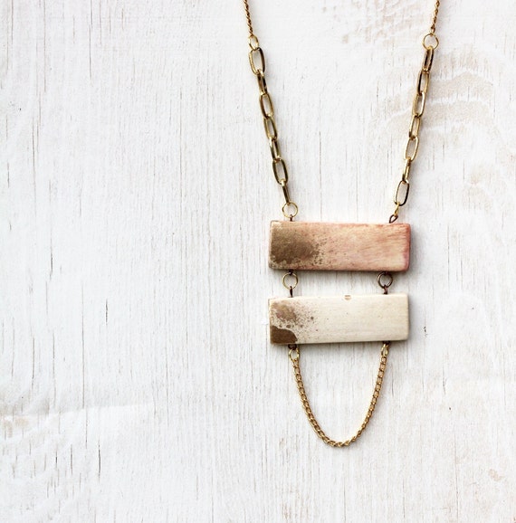 Gold dipped ladder necklace - limited edition