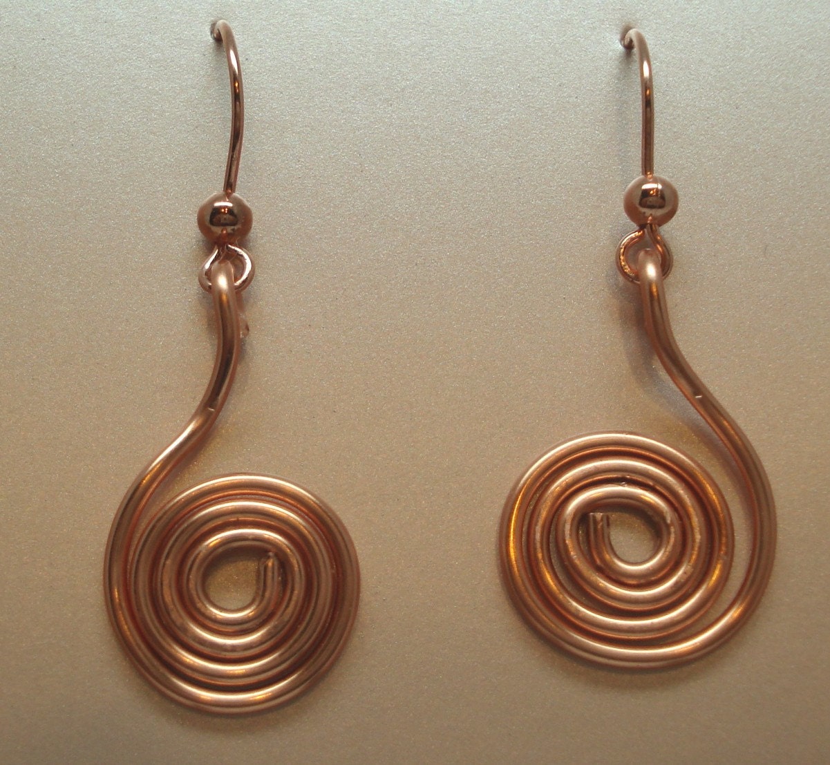 Copper Swirl Dangle Earrings