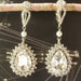 Vintage style bridal chandelier art deco earrings jewelry rhinestone crystals and pearls