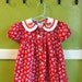 RESERVED. VTG. little girls Red and white bow dress..Size 24M.