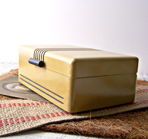 Vintage Art Deco Wood Jewelry Box