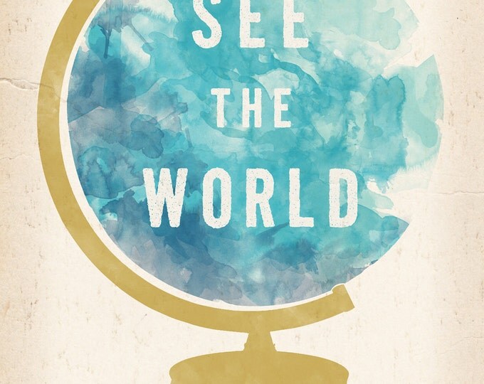 See the World Globe print 8 x 10