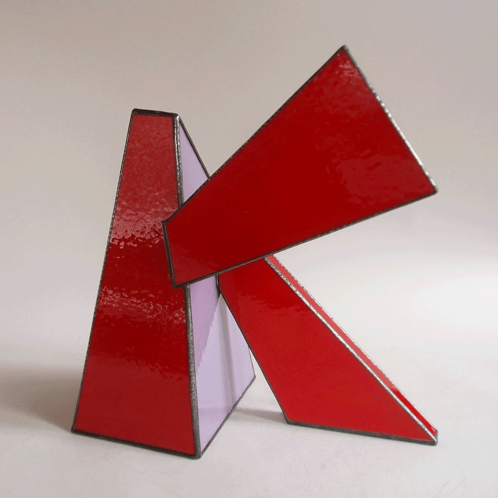 Letter K Stained glass sculpture by 1178box on Etsy