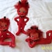 3 Vintage Enesco Figurines-Rita the Red Imp-In 3 different poses-Cute little She-Devil