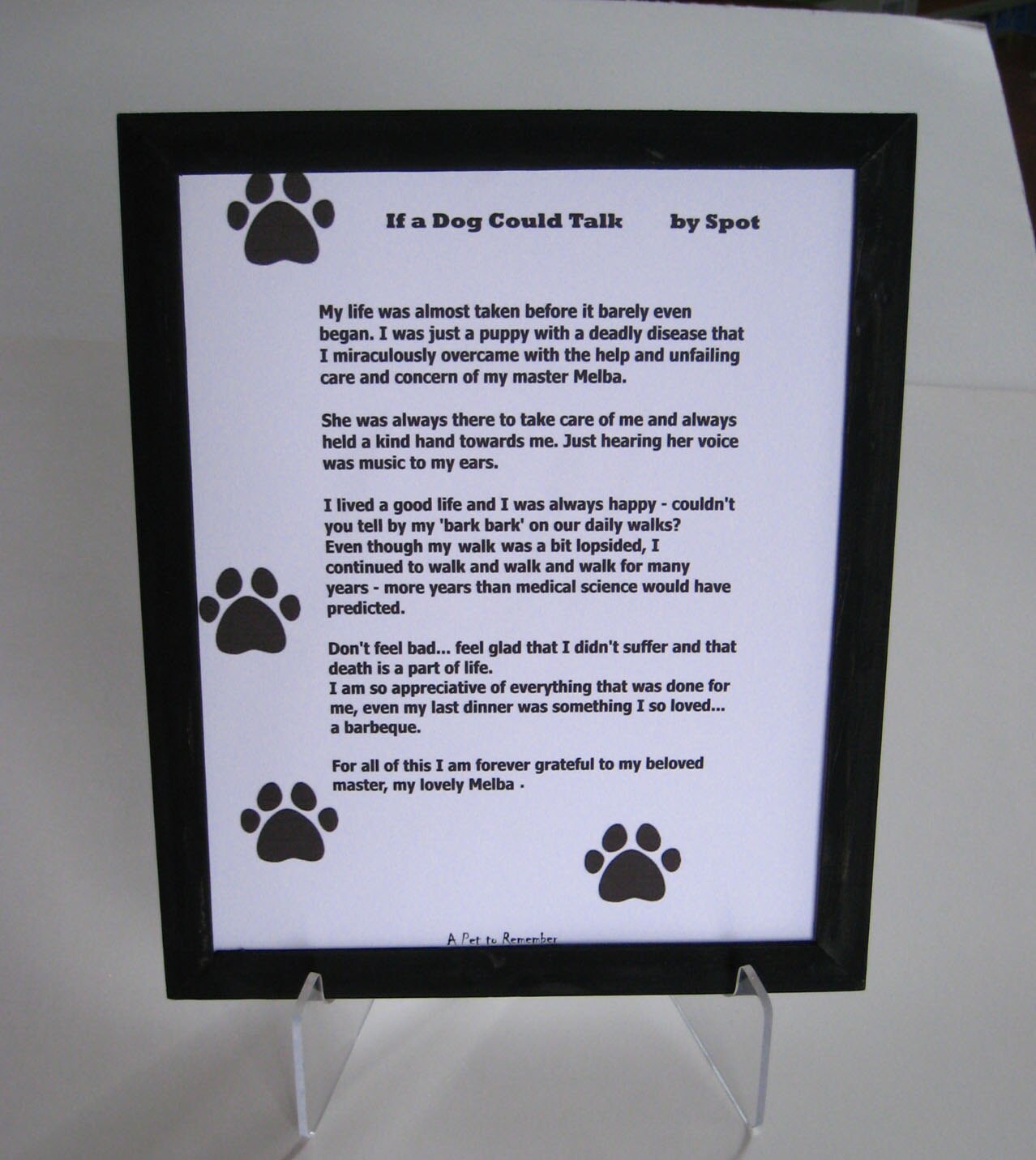 Short eulogy for my pet died image