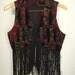 RARE Vtg 70s Gothic Medieval Belly Dance Renaissance FRINGE Velvet MYSTIC Vest sz M