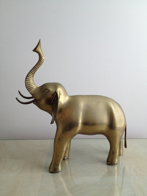 large brass elephant figurine