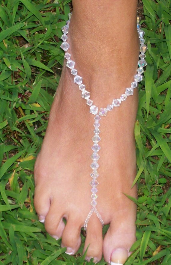 Items similar to Toe Thong Foot Thong Barefoot Sandal Beach Wedding