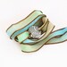 Wave Silk Ribbon Bracelet Coastal Beach Jewelry PMC Fine Silver eco friendly reclaimed silver Aqua Khaki