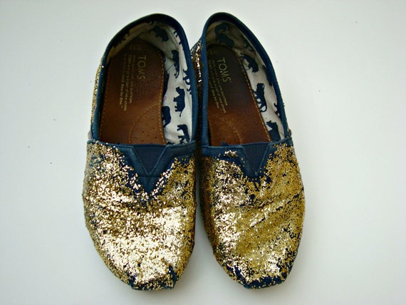 Items similar to Glitter TOMS Custom Made Toms Shoes Made To Order Vans ...
