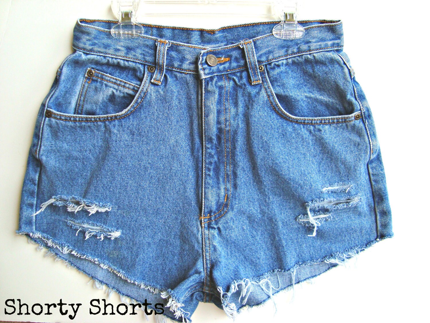 High Waisted Denim Jean Shorts Vintage By Shorty by nostalgicusa