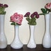 Milk Glass Vases, Set of Four, Shabby Chic Vases, French Country, Wedding Decor