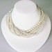 Bridal Necklace - Wedding Accessory - Bold pearl multi strand necklace - Bridal pearl and crystal necklace - Statement necklace