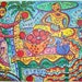 OM Pomegranate Party with Blue Duck by Susan Shie