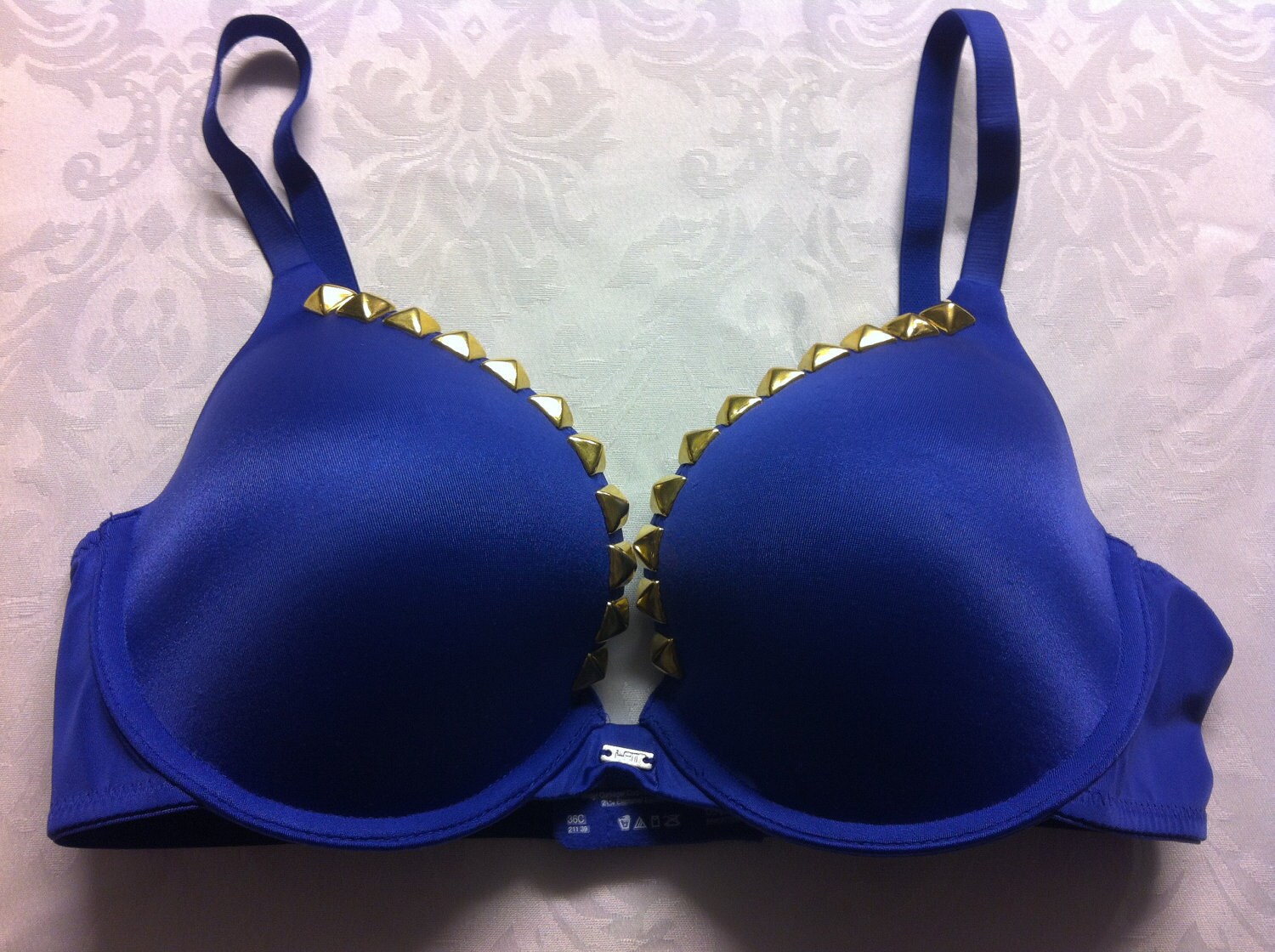 Royal Blue Studded Bra 36C