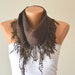 dark brown hand made cotton scarf headband necklace cowl with lace edge headband bandana women scarves summer trend cotton fabric scarf