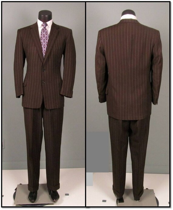 Authentic 1940's brown pin stripe | Pinstripe, Suit jacket, Fashion