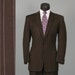 Vintage Men's Suit 1940s Brown Chalk Pinstripe Classic 2 Two Piece Men's Vintage Suit 42 44