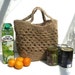 Tote Shopping Bag: Strong Crocheted Jute. Made in England.