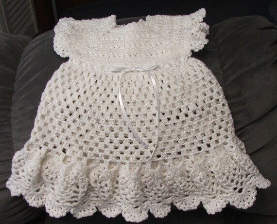 White Pretty Pinafore Crochet Dress